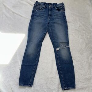 MOTHER Jeans Womens 26 Blue High Waisted Looker Ankle‎ Popism Skinny Made USA